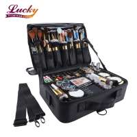 3 Layers Large Capacity Travel Professional Makeup Train Case Cosmetic Brush Organizer Portable Artist Storage Bag